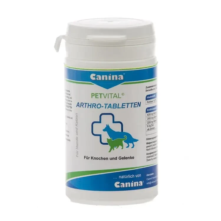 Добавка для котів та собак Canina PETVITAL Arthro-Tabletten для суглобів 60 таблеток 60 г, фото 1