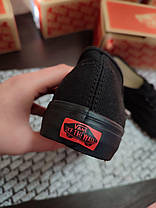 Кеди VANS Authentic ALL BLACK кросівки чорні ванси текстиль унісекс, фото 4