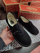 Кеди VANS Authentic ALL BLACK кросівки чорні ванси текстиль унісекс, фото 3
