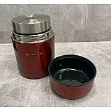 Термос ваккумний харчовий з окремою тарілкою 1000 мл Edenberg EB-3510 Термос для їжі з неіржавкої сталі, фото 4