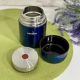 Термос ваккумний харчовий з окремою тарілкою 1000 мл Edenberg EB-3510 Термос для їжі з неіржавкої сталі, фото 8