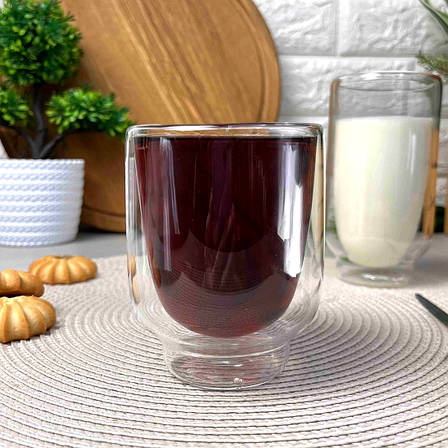 Склянка з подвійними стінками 280 мл на ніжці, фото 1