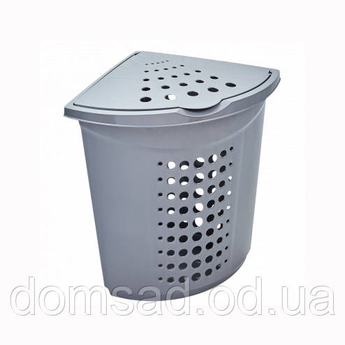 Кошик для білизни кутовий 45 л сірий, Алеана