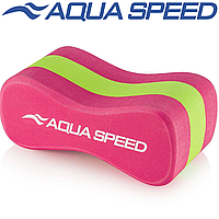 Колобашка для плавання Aqua Speed JUNIOR 3 LAYESR PULLBUOY, рожева-зелена (20 x 8 x 10 см)