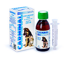 Carminal Pets біологічно активна добавка для нормалізації роботи травної системи собак та котів 150 мл