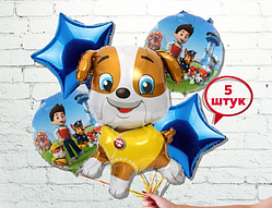 Кулі повітряні Щенячий патруль, фольгована фігура куля Кріпак дитячі кулі набір 5 шт