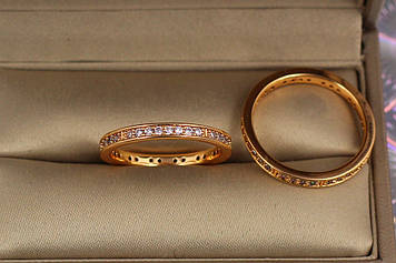 Кільце Xuping Jewelry доріжку з каменів із пропусками р 20 золотисте