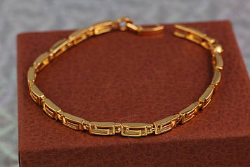 Браслет Xuping Jewelry Гера з грецьким візерунком 20 см 4 мм золотистий