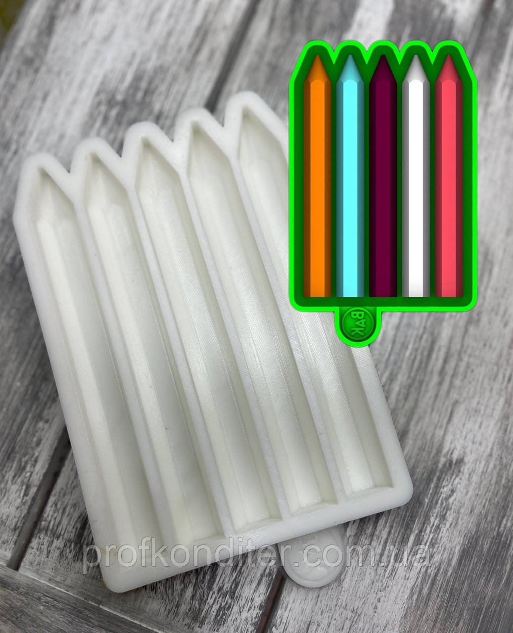 Ексклюзив. Силіконовий молд для шоколаду, мастіки, карамелі та ін "Олівці №3", фото 1