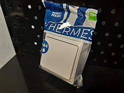 Вимикач накладний 1-клавішний білий, серія Hermes, Elektro-Plast
