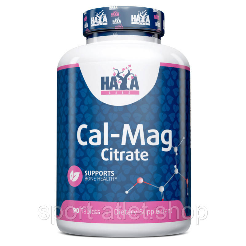 Вітаміни та мінерали Haya Labs Cal-Mag Citrate, 90 таблеток