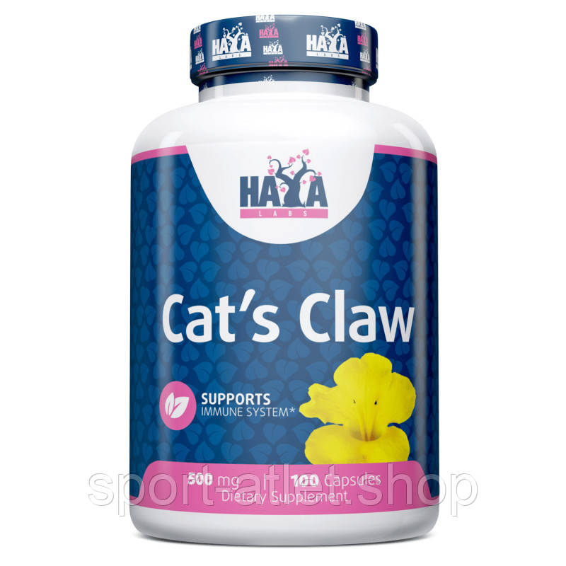 Натуральна добавка Haya Labs Cat's Claw 500 mg, 100 капсул