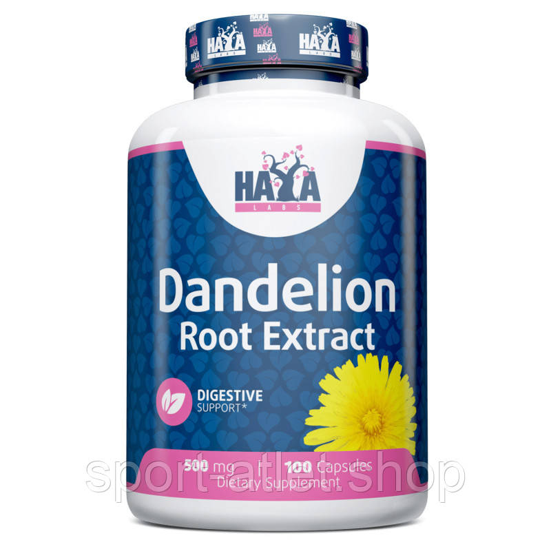 Натуральна добавка Haya Labs Dandelion Root Extract 500 mg, 100 капсул