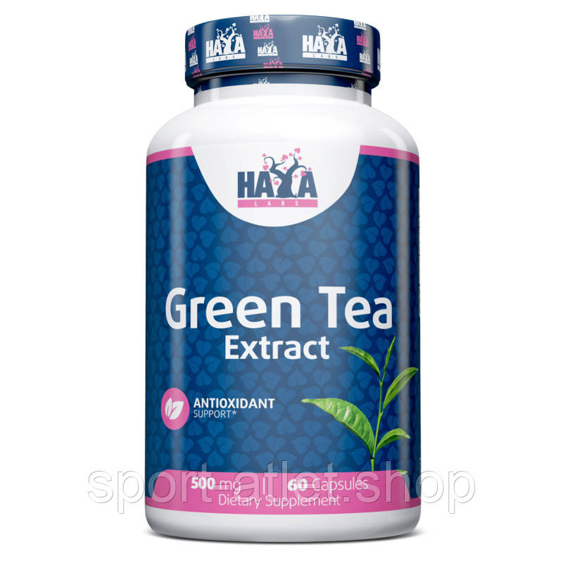 Натуральна добавка Haya Labs Green Tea Extract 500 mg, 60 капсул