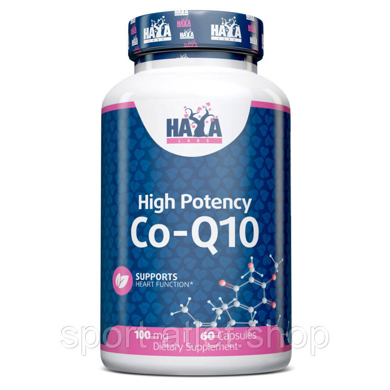 Натуральна добавка Haya Labs Co-Q10 100 mg High Potency, 60 капсул