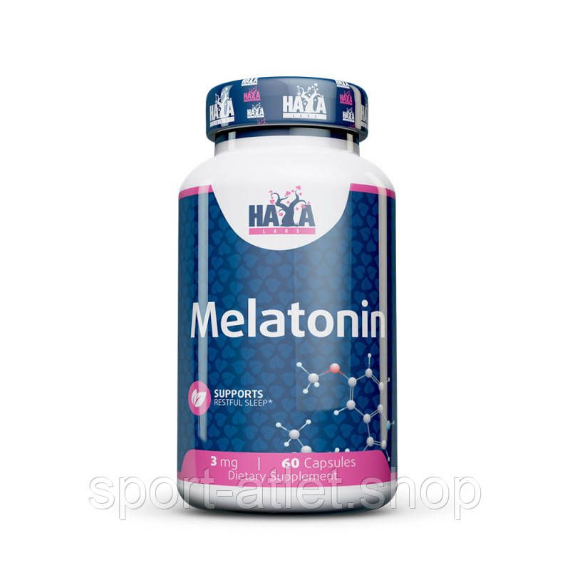 Натуральна добавка Haya Labs Melatonin 3 mg, 60 капсул