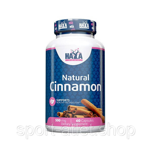 Натуральна добавка Haya Labs Natural Cinnamon 500 mg, 60 капсул