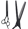 Перукарські ножиці філірувальні Olivia Garden Silk Cut 6.35"T Eur Thinner, чорні матові (OGSSC635), фото 2