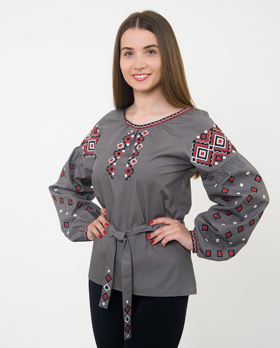 Вишиванка жіноча сучасна сіра