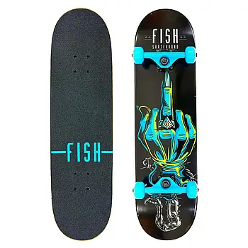 Скейт дерев'яний канадський клен для трюків Fish Skateboard FINGER - 201350