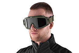 Окуляри балістичні, Діоптричні вставки в комплекті, 3 змінні лінзи, тактичні окуляри ЗСУ, окуляри тактичні військові 2E HAWK ARMY
