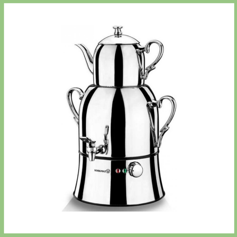 Комплект Турецький чайник електричний Korkmaz A 334 Mega Inox + Чай граф Грей чорний Caykur Tamdem Earl Grey