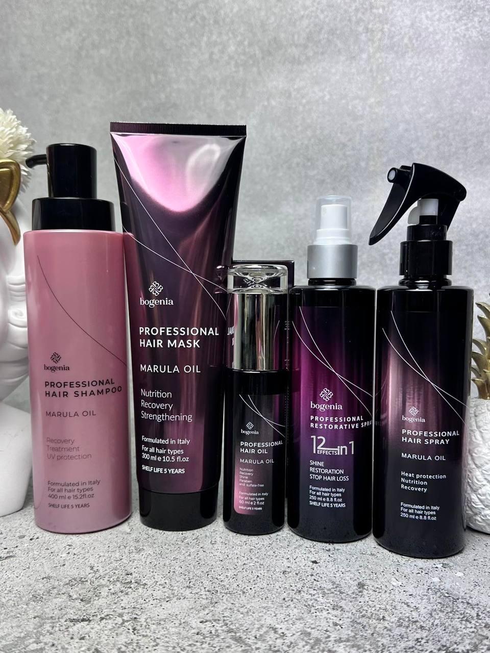 Професійний набір для волосся з олією марули Bogenia (5 в 1), фото 1