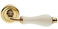 Ручка на круглій розетці Manital VALENCIA OTL/BIA латунь/біла порцеляна (Італія)