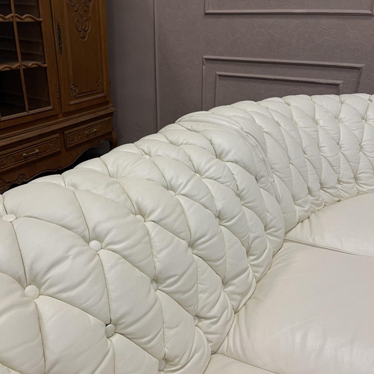 Кожаный белый диван CHESTERFIELD - фото 5 - id-p1810511651