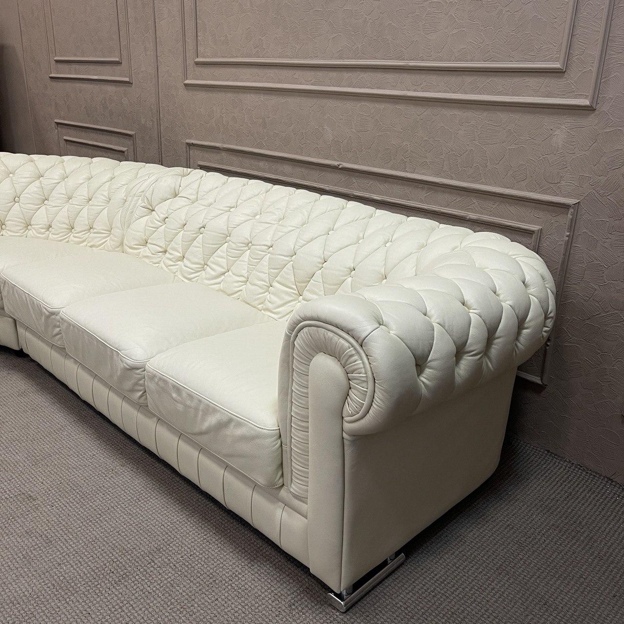Кожаный белый диван CHESTERFIELD - фото 8 - id-p1810511651