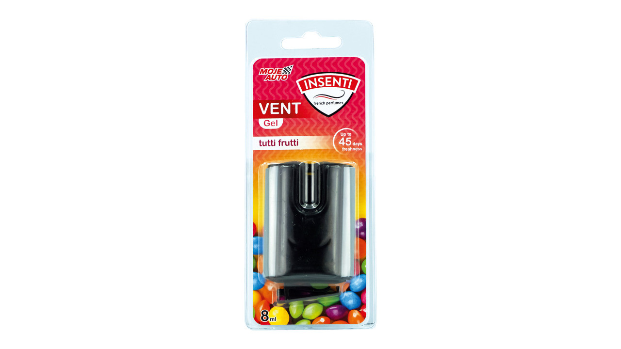 Ароматизатор на дефлектор гелевий MOJE AUTO Insenti Vent Gel Tutti Frutti 8мл 15-551