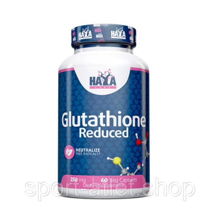 Натуральна добавка Haya Labs Glutathione Reduced, 60 вегакапсул