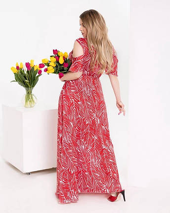 Сукня софт з принтом без рукавів міді розміри батал, фото 3