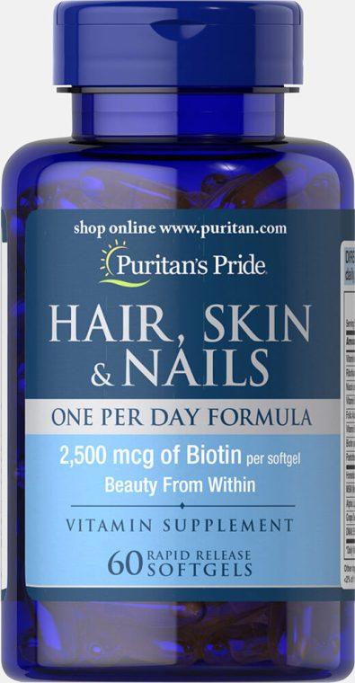 Hair, Skin & Nails One Per Day Formula 60 Softgels