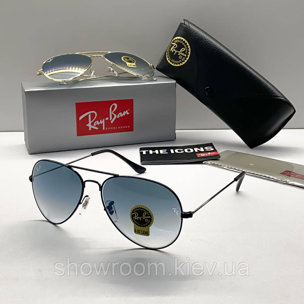 Жіночі сонцезахисні окуляри RAY BAN aviator black (2902), фото 1