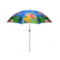 Пляжный зонт от солнца усиленный с наклоном Stenson "Фламинго" 2 м Голубой
