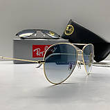 Чоловічі сонцезахисні окуляри RAY BAN 3025 aviator gold gradient (2901), фото 3