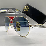 Жіночі сонцезахисні окуляри RAY BAN 3025 aviator gold gradient (2901), фото 5