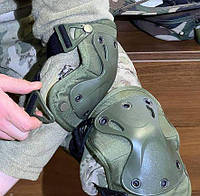 Тактические наколенники и налокотники олива комплект Мужские быстросъемные штурмовые защитные военные MAR