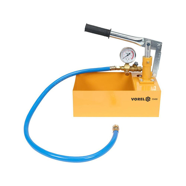 Ручний компресор для контролю густини систем (тиск 4 МПа) ємність 5л (шланг 90 см) Vorel 55400 (Польща), фото 1