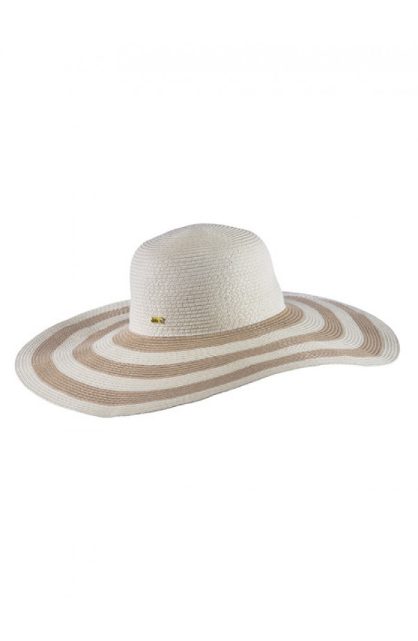 Шляпа пляжна біла з бежем MARCANDRE HA 15-01 free size