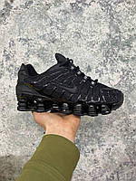 Стильная мужская обувь Nike Shox LT All Black. Классные кроссы для мужчин Найк Аир Макс весна осень.