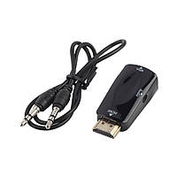 Конвертер HDMI в VGA+ аудио (шт.HDMI- гн.VGA+ гн.3,5мм) +шнур AUX