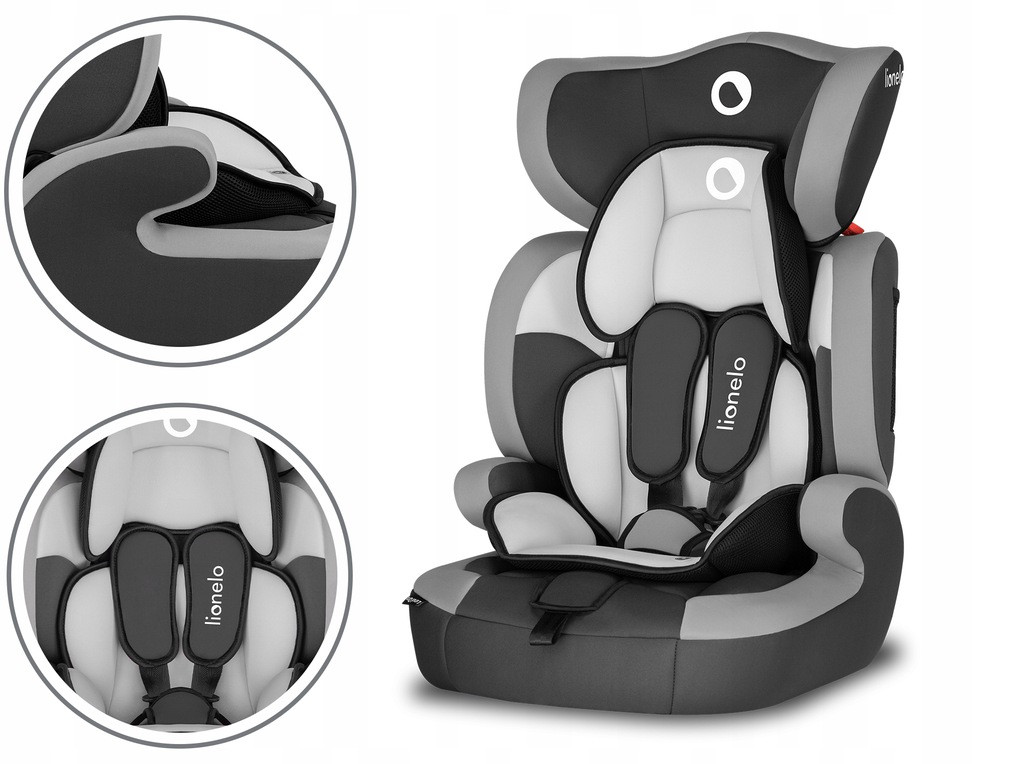 Дитяче автокрісло з 9 місяців до 12 років+бустер Lionelo Levi One 9-36 кг GREY