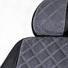 Чохли на сидіння Ауді А6 С6 (Audi A6 C6) 3Д алькантара ромбами сірі, фото 2