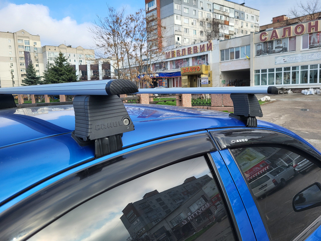 Перемички на гладку дах для Chevrolet Aveo T250 Алюміній (2 шт), фото 1