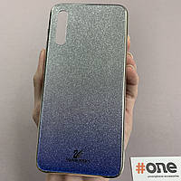 Чехол для Samsung Galaxy А50 стеклянный чехол с блестками на телефон самсунг а50 синий q9u