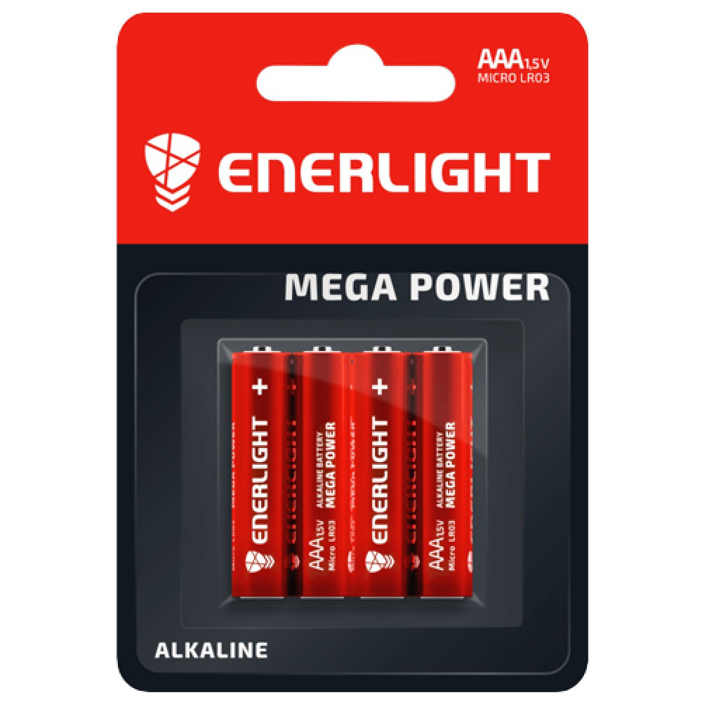 Батар. Enerlight Mega Power AAA BLI 4/ 4шт (LR03) блістер/12шт в кор. - фото 1 - id-p1626784160