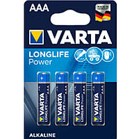 Батар. Varta High Energy/Longlife Power AАA BLI 4 Alkaline (4903), блістер/10шт в кор.