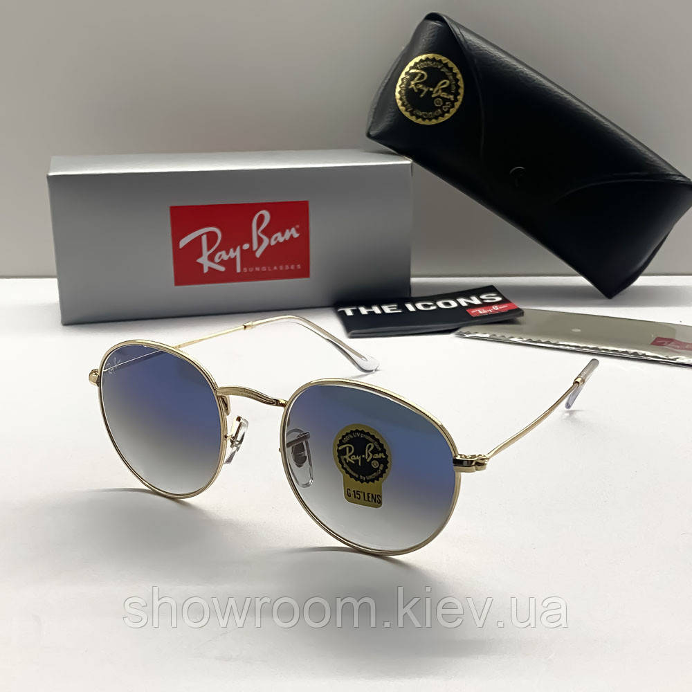 Жіночі сонцезахисні окуляри Ray ban round 3447-1, фото 1